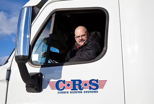 CRS truck driver and transport truck